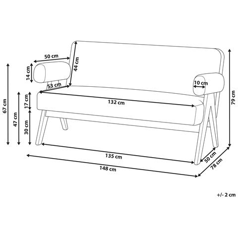 Divano 2 Posti Tamre Bouclé Verde /marrone Chiaro - Foto 7