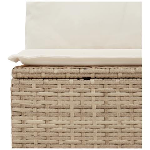Set di divano da giardino 8 pezzi con cuscini in polyrattan beige, Divano da giardino 2 posti con cuscini in polyrattan beige - Foto 8