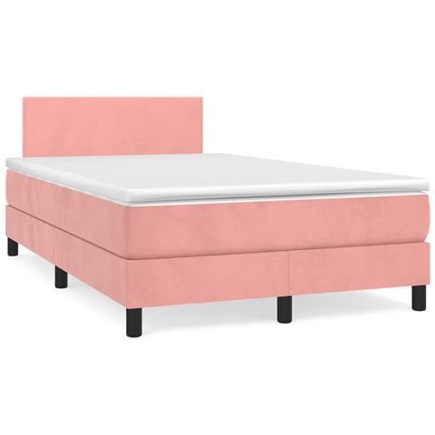 Giroletto a Molle con Materasso Rosa 120x190 cm in Velluto - Foto 2