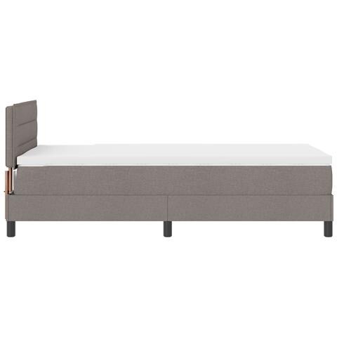 Letto a Rete con Materasso Taupe 80x200 cm Tessuto - Foto 9
