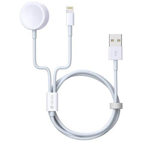 Cavo 2 In 1 Da Usb-a A Induzione / Lightning Per Iphone E Apple Watch, Bianco - Foto 1