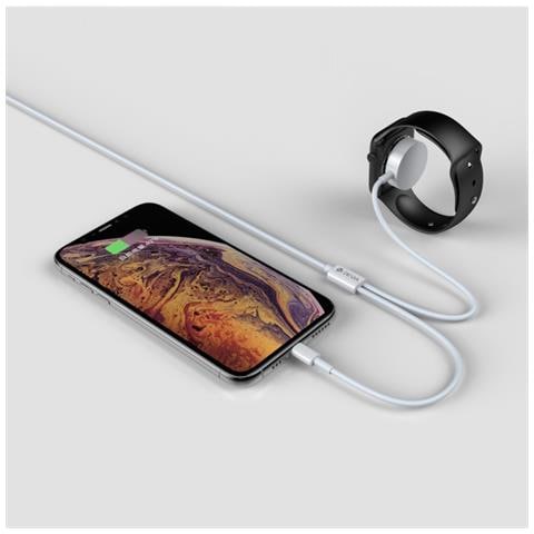 Cavo 2 In 1 Da Usb-a A Induzione / Lightning Per Iphone E Apple Watch, Bianco - Foto 4