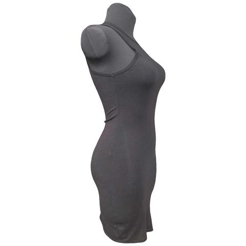 Abito Al Ginocchio Elegante Senza Maniche Nero Taglia S - Foto 2