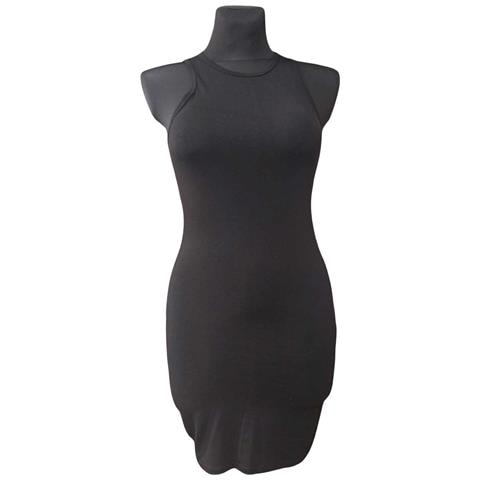 Abito Al Ginocchio Elegante Senza Maniche Nero Taglia S - Foto 1
