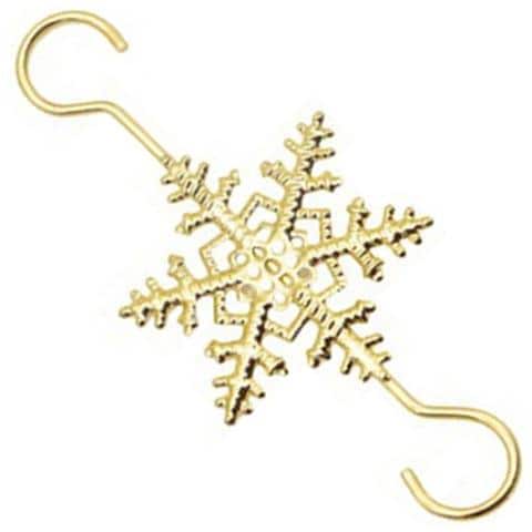 Piccoli Ganci A Fiocco Di Neve - Set Di 10 Ganci In Metallo Per Decorazioni Natalizie Gold - Foto 5