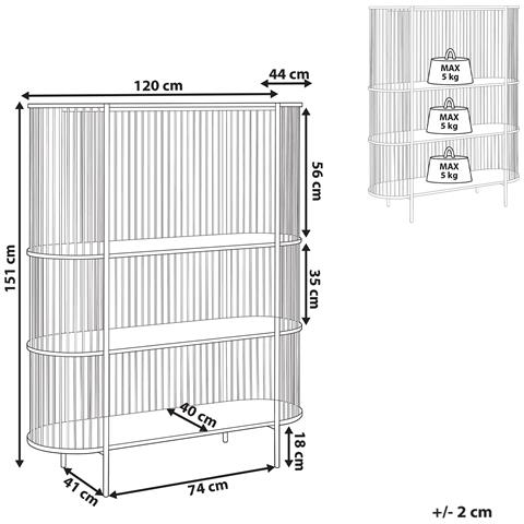 Mobile Con 3 Ripiani Birson 151 Cm Nero - Foto 7