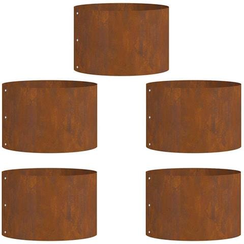 Vasi da giardino 5 pcs Marrone 30 x 30 x 20 cm Acciaio corten - Foto 1