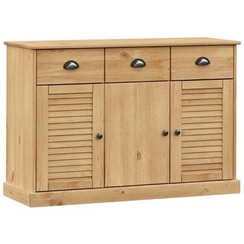 Credenza con Cassetti VIGO 113x40x75 cm Legno Massello di Pino - Foto 1
