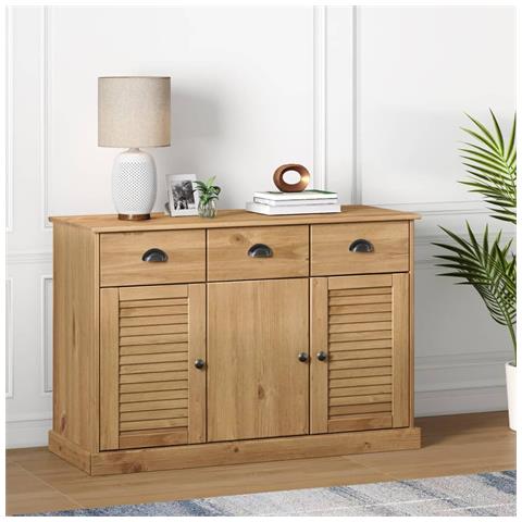Credenza con Cassetti VIGO 113x40x75 cm Legno Massello di Pino - Foto 2