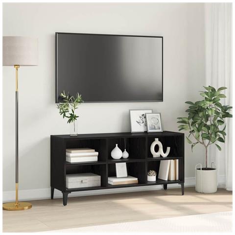 Mobile TV Nero 69.5 x 30 x 50 cm Legno multistrato - Foto 2