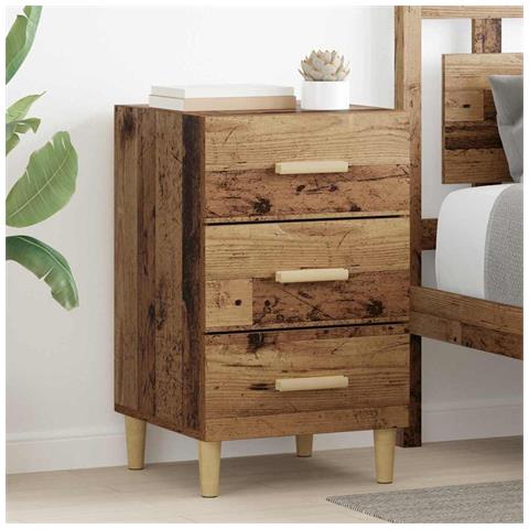 Armadio da Notte con cassetto Legno vecchio 40 x 40 x 66 cm - Foto 2