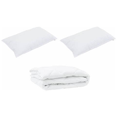 Set di piumini con cuscino 3 pcs Bianco 240 x 200 cm Microfibra - Foto 1