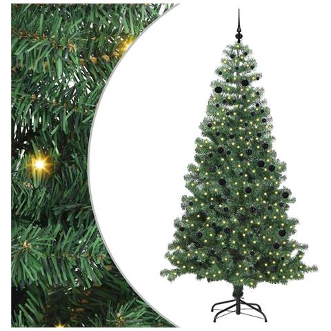 Albero di Natale con 300 LED con supporto Verde 240 cm PVC - Foto 1