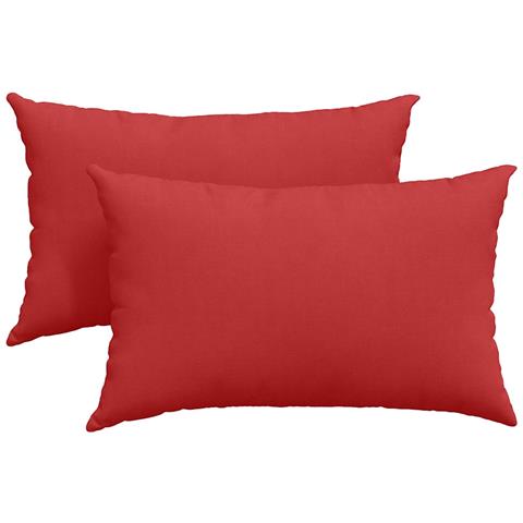 Cuscini da Divano 2 pcs Rosso 50 x 30 cm Tessuto - Foto 1