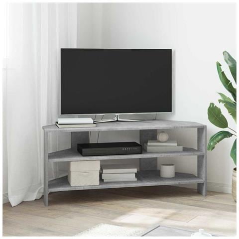 MobileTVAngolare Grigio cemento 102x40,5x45cm Legno multistrato - Foto 2