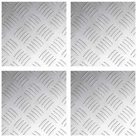 Dischi Quadrati 4 pcs Argento 20 x 20 cm Alluminio - Foto 1