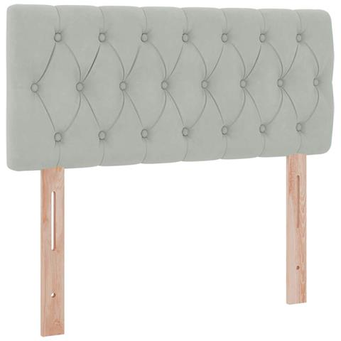 Letto con Contenitore Grigio chiaro 90 x 200 cm Velluto - Foto 9