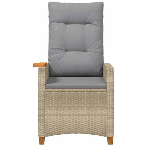 Poltrona reclinabile con tavolino 62 x 64 x 112 cm polyrattan - Foto 2