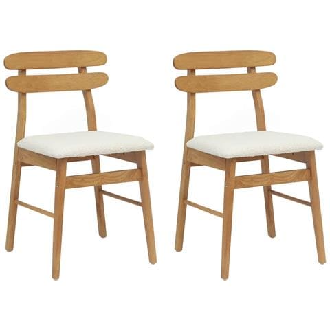 Sedia da pranzo 2 pcs Naturale e chiaro Legno di gomma solido - Foto 1