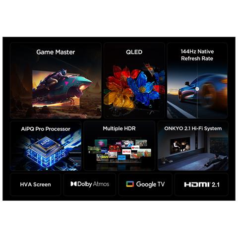 P89K Serie P8K Smart TV QLED 4K 65" 65P89K, 144Hz, audio Onkyo 2.1, Dolby Vision & Atmos, Google TV - Foto 2