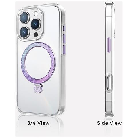 Cover per iPhone 15 Pro Max - TPU+PC, Viola, MagSafe - Foto 4