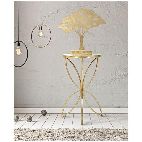 Tavolino Vkh569-oro-metallo-35x35x60 Cm - Foto 6