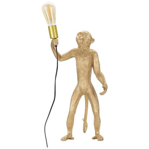 Lampada Da Tavolo Monkey Oro In Resina Glam 26x34x55 Cm - Foto 1