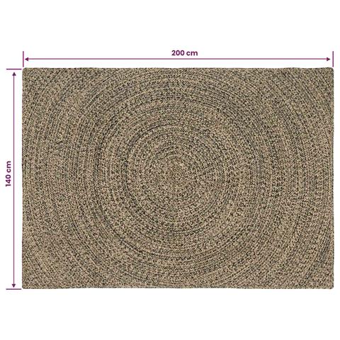 Tappeti per area Naturale e Nero 140 x 200 cm Juta - Foto 8