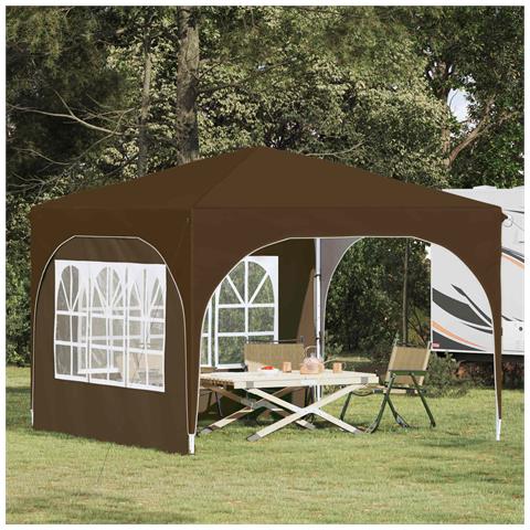 Tenda per feste a pop-up 290 x 290 x 245 cm Tortora - Foto 2