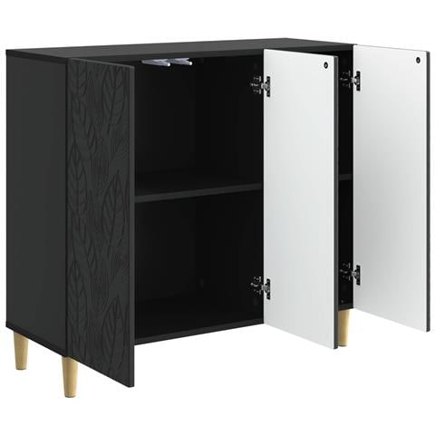 Credenza Nero 89 x 34,5 x 80 cm Legno ingegnerizzato - Foto 2