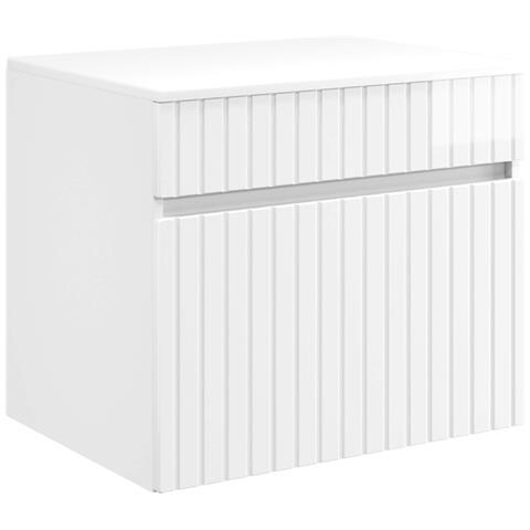 Mobiletto da Bagno a Muro Bianco Lucido 59 x 44,5 x 50 cm - Foto 1