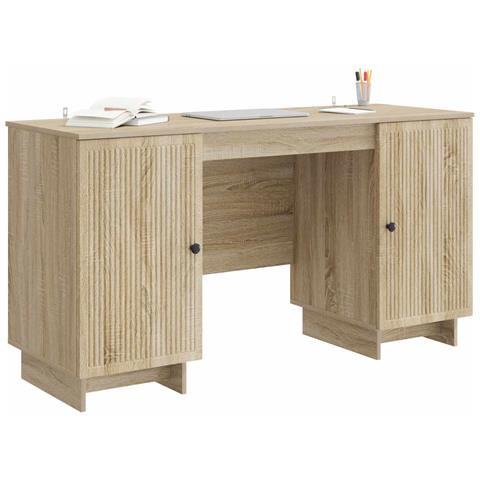 Scrivania Rovere Sonoma Legno ingegnerizzato 142,5 x 50 x 75 cm - Foto 2