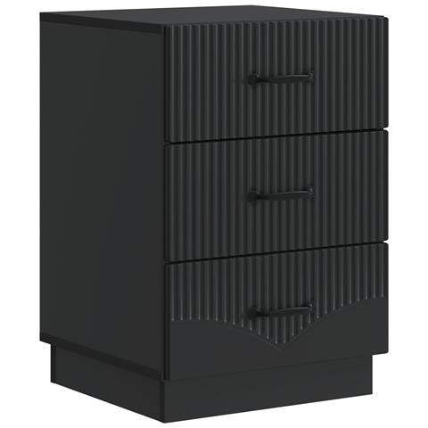Armadio da Notte Nero 43 x 41 x 63,5 cm Legno ingegnerizzato - Foto 1