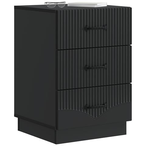 Armadio da Notte Nero 43 x 41 x 63,5 cm Legno ingegnerizzato - Foto 2