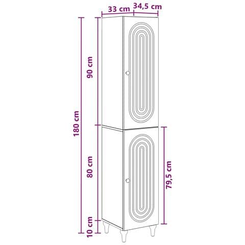 Set di armadi 2 pcs Legno antico Legno ingegnerizzato - Foto 8