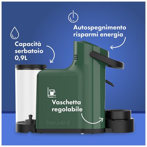 Simplymoon Macchina da Caffè a Cialde ESE 44mm - Multifunzione per Espresso, Infusi e Bevande Calde, Pressione 15 bar, Serbatoio 0.9L - Verde - Foto 2