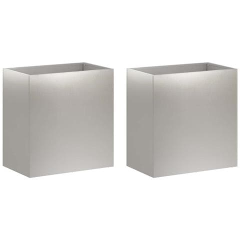 Vaso da giardino 2 pz Argento 50 x 30 x 40 cm Acciaio Inox - Foto 1