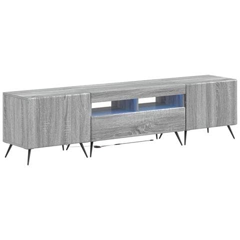 Mobile TV LED a 5 pezzi Sonoma grigio Legno ingegnerizzato - Foto 1
