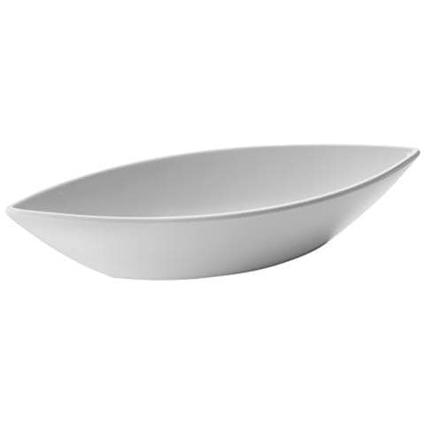 63557 - Piatto da portata ovale classico in melamina 32x12x6 cm - Bianco - Foto 1