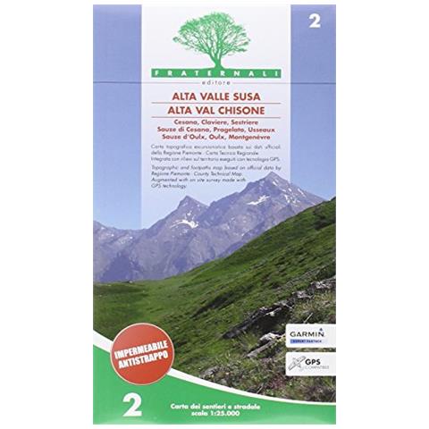 Carta n. 2. Alta valle Susa, alta val Chisone. Carta dei sentieri e stradale scala 1:25.000 - Foto 1