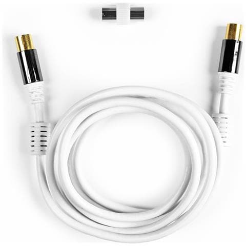 ECAN18METMFW cavo coassiale 1,8 m 9.5 mm Bianco - Foto 1