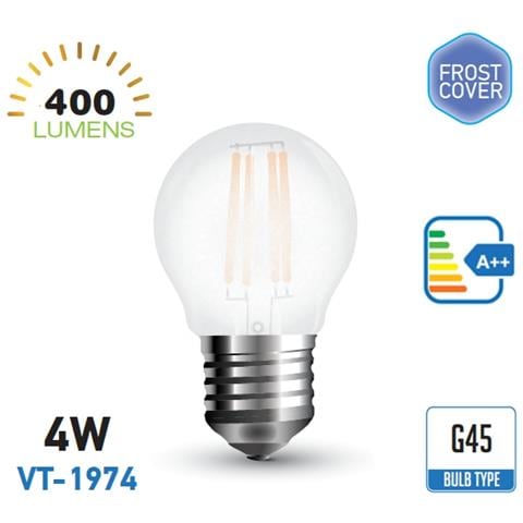 Lampadine Led E27 4w G45 Filamento Smd Miniglobo Frost Luce Fredda 6000k Vt-1974 4497 - Foto 1