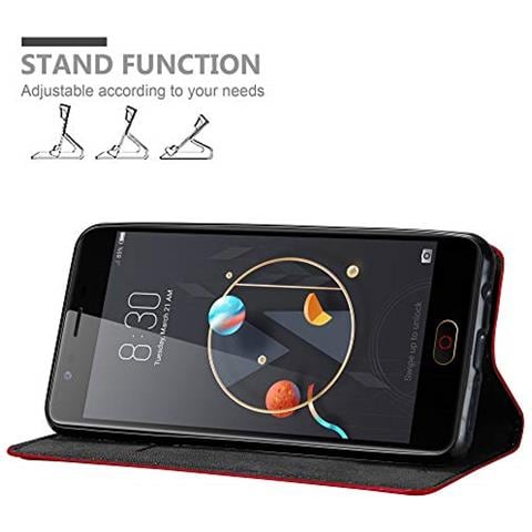 Custodia Compatibile Con Zte Nubia M2 In Rosso Mela - Coperchio Protettiva Con Chiusura Magnetica, Funzione Stand E Tasca Per Le Carte - Foto 8