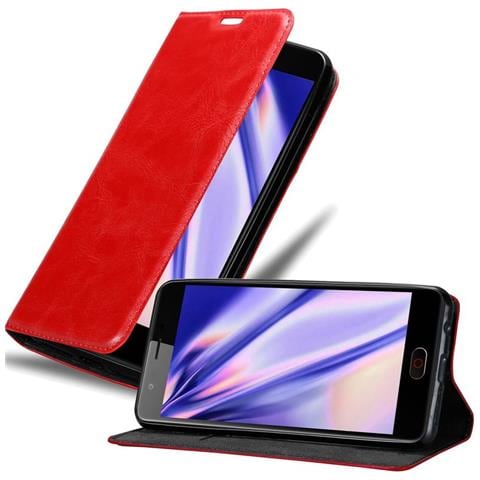 Custodia Compatibile Con Zte Nubia M2 In Rosso Mela - Coperchio Protettiva Con Chiusura Magnetica, Funzione Stand E Tasca Per Le Carte - Foto 1