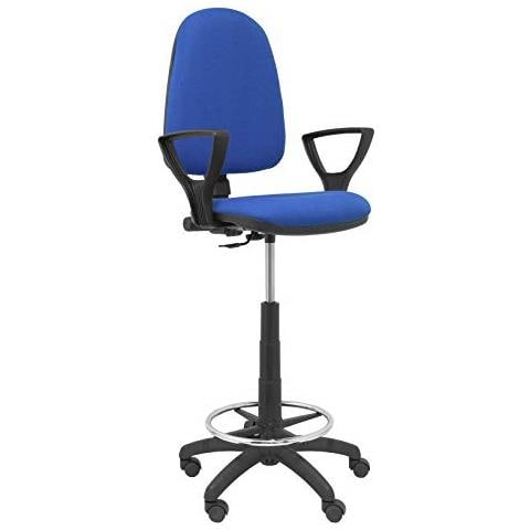 T04cp - Sgabello Ergonomico, Altezza Regolabile E Anello Poggiapiedi Blu - Foto 1