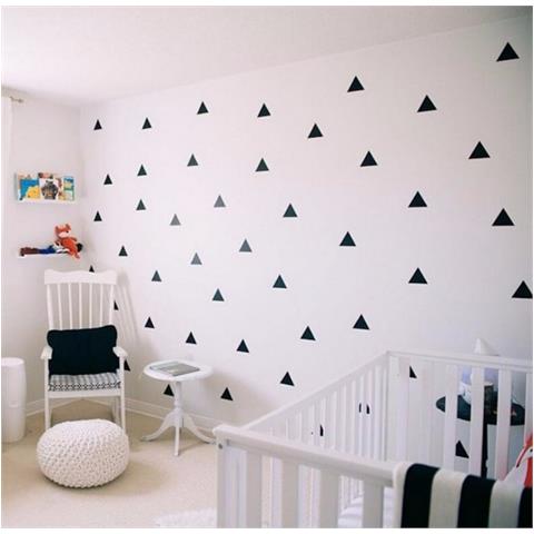 Sticker Per Bambini Triangle - Triangoli - Per Bambini - Da Parete - Nero In Vinile, 24 X 0,15 X 29 Cm - Foto 2