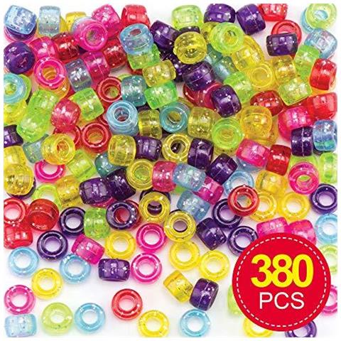 Ar306 Glitter Pony Beads-pack Di 380 Per I Bambini Di Creazione Di Gioielli Amicizia Bracciali E Arti E Mestieri Progetti Assortiti 5 Mm - Foto 4