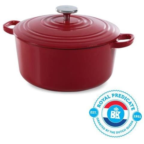 Pentole Bk H6072.524 Casseruola In Ghisa Bk Bourgogne - Rotonda - 24 Cm - 4.2l - Rivestimento Smaltato - Coperchio Con Anelli - Foto 1