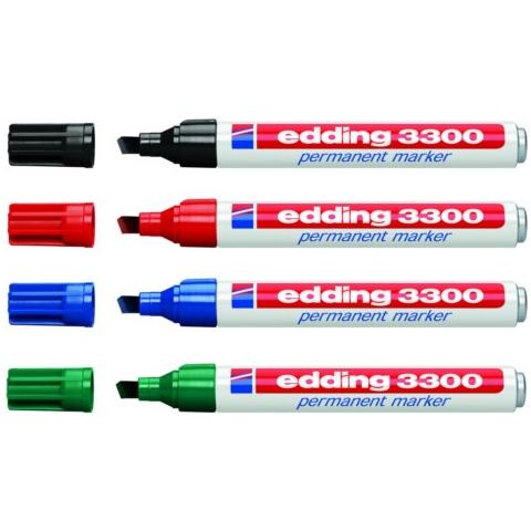 3300 marcatore permanente Punta smussata Nero, Blu, Verde, Rosso 4 pz - Foto 1