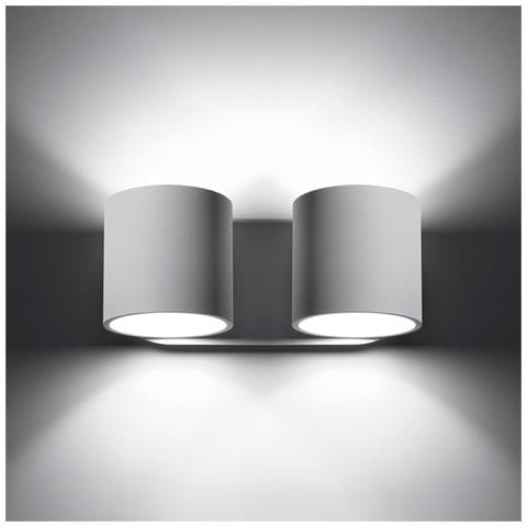 Applique Da Parete In Alluminio Orbis 2 Sollux Bianco 100x120x260 Mm Alluminio - Foto 1